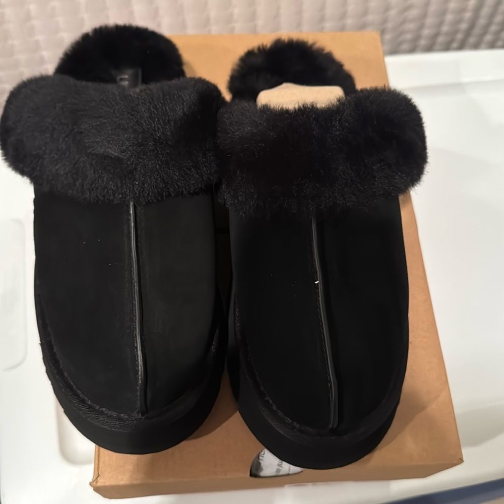UGG Disquette Platform Slippers black 8 NIB